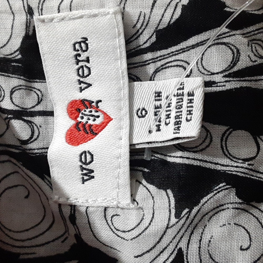 Anthropologie We Love Vera Elegant Black and White Dress with Pink Accent Size 6 - Picture 6 of 7